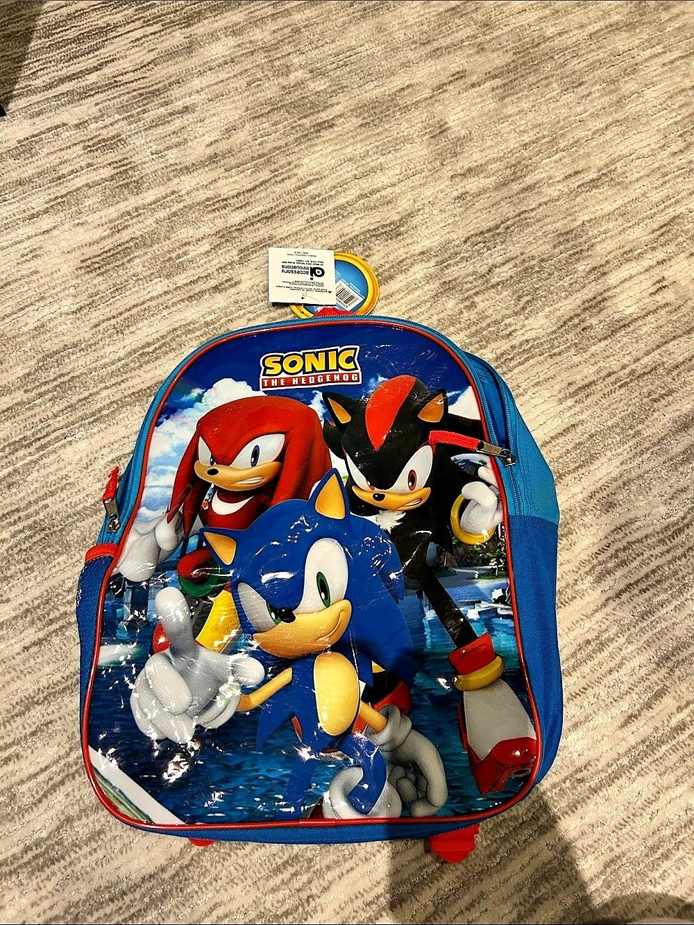 Sonic the Hedgehog Kids Backpack Blue & Red NWT